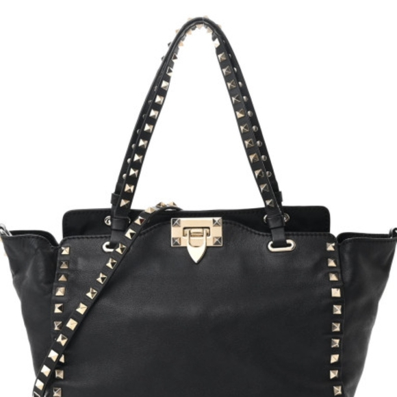 Valentino Garavani Beige Studded Shoulder Bag - Picture 3 of 8